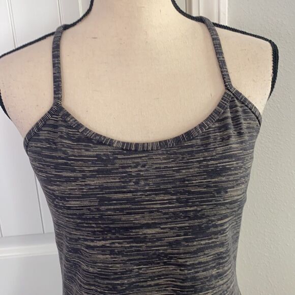 Lululemon Power Y Tank Gray Tan Straps Size 10 - Picture 3 of 11